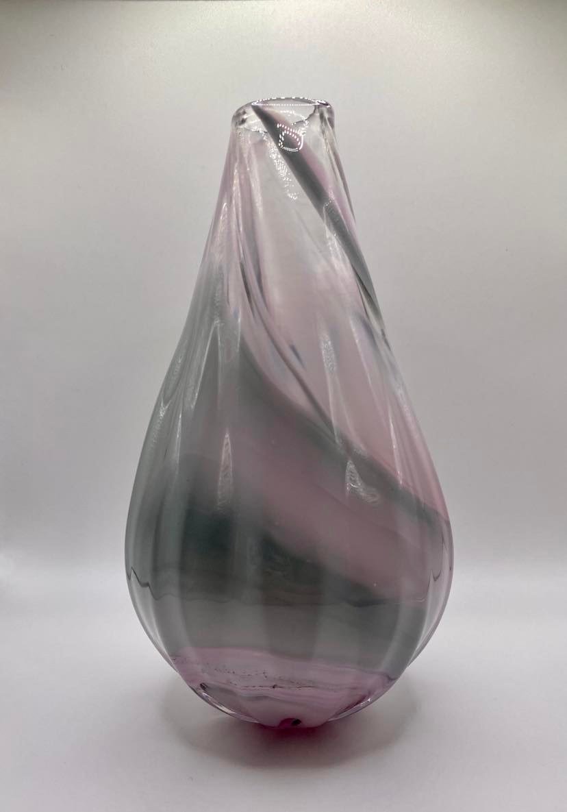 Pink & Grey Vase OMI Glass Naomi